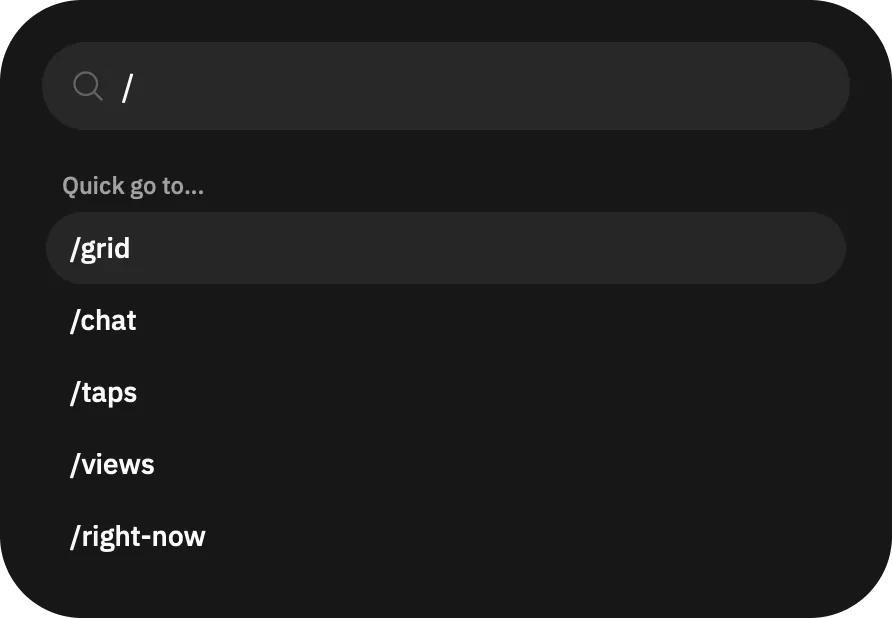 “Open go to...” sub-menu of the popup